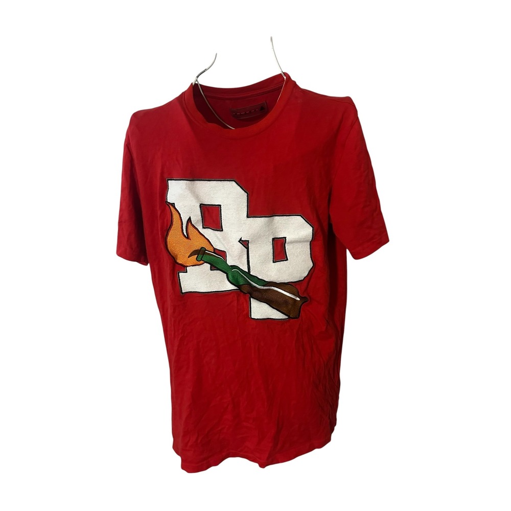 Black Pyramid Mens Red BP Molotov Cocktail Graphic T-Shirt Large Streetwear Tee